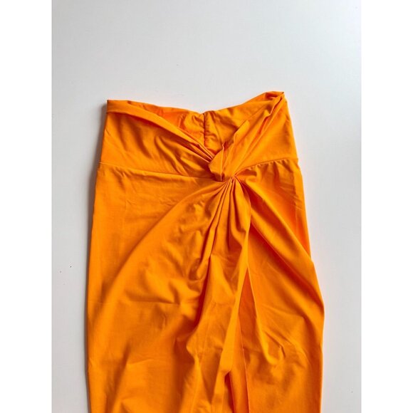 NWOT SKIMS Signature Swim Orange Stretch Fixed Knot Maxi Sarong Pareo, Size S - Picture 3 of 10